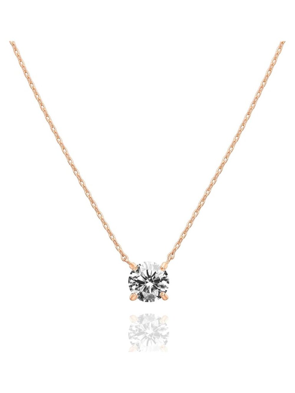 14K Gold Plated Cubic Zirconia Pendant Necklace